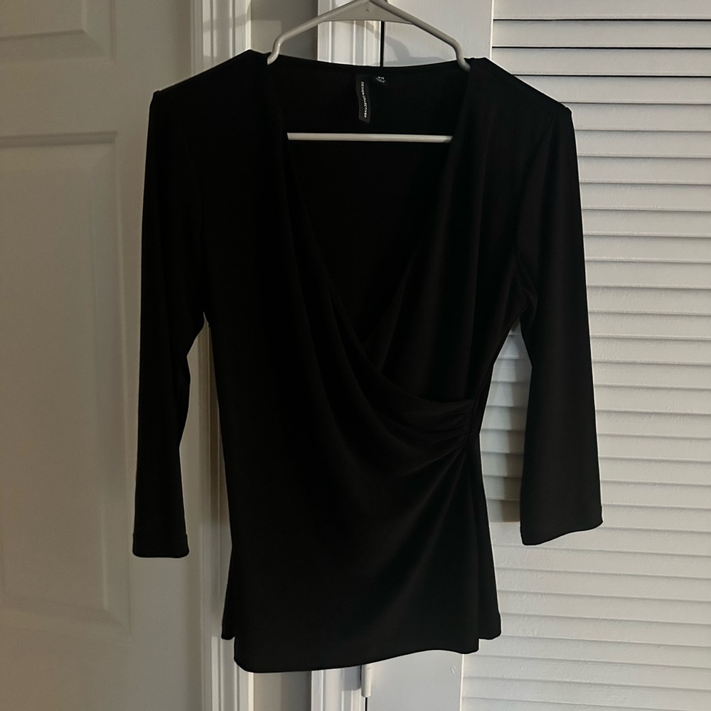 3/4 Length Black Women's Top